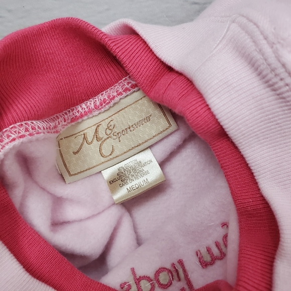m & sportswear medium baby pink sweatshirt ( 5 for $20 ) - Picture 7 of 8